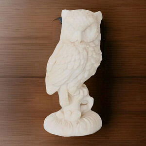 Vintage Signed A Santini White Alabaster Owl Sculpture Italy READ